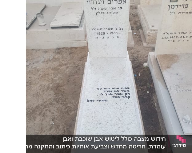 מצבות עם כיתוב בעברית בבית קברות